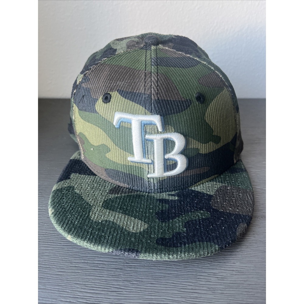Tampa Bay Rays Armed Forces Day Fitted Hat Size 8 Camo New Era 59Fifty NWT